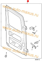 схема Дверь Максус задняя левая, средняя, под стекло для LDV Maxus, LD 100