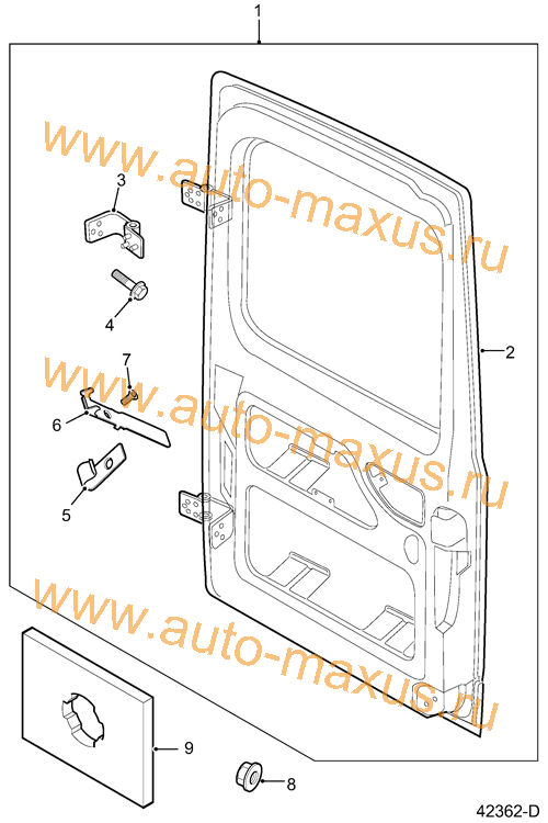 Дверь задняя правая Maxus для LDV Maxus, LD 100