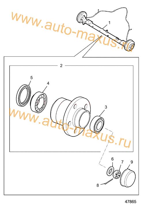 Задняя ступица без ABS для LDV Maxus, LD 100