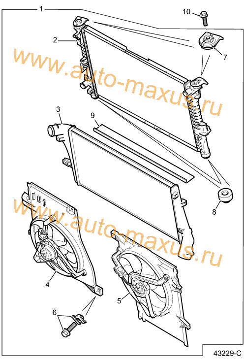 Радиатор LDV Maxus БЕЗ кондиционера для LDV Maxus, LD 100