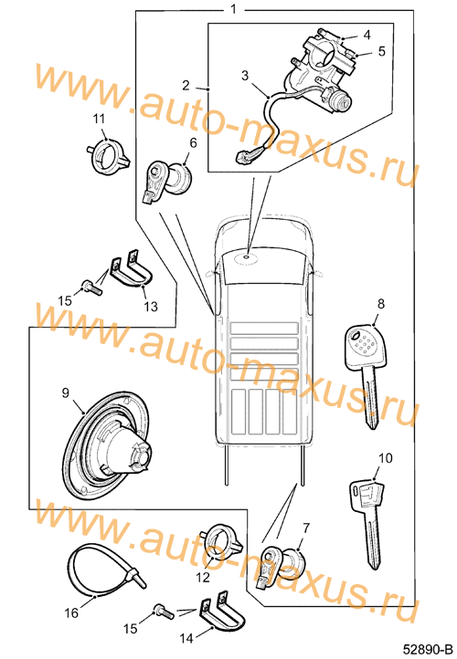 Замки, ключи для LDV Maxus, LD 100