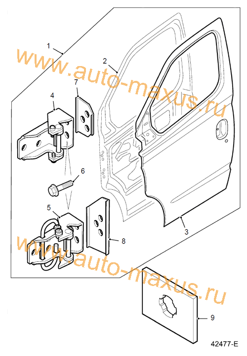 Дверь передняя левая для LDV Maxus, LD 100