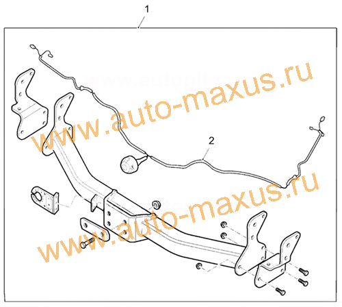 картинка Прицепное буксирное устройство (фаркоп) LDV Maxus для Максус ЛДВ, LD 100 оригинальный каталог запчастей LDV Maxus Прицепное буксирное устройство (фаркоп) LDV Maxus для LDV Maxus, LD 100