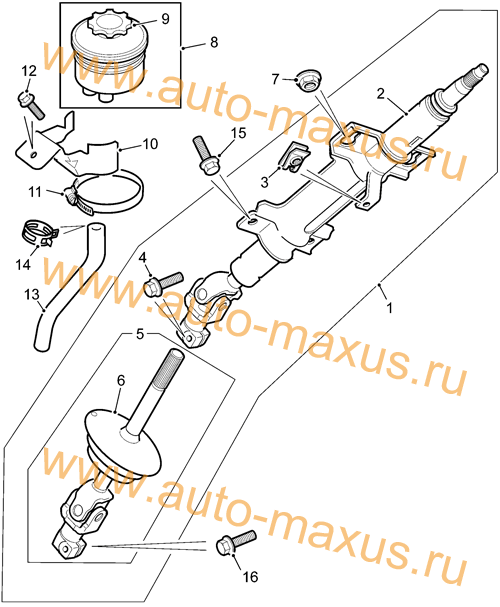 картинка Рулевая колонка, нижний и верхний рулевой вал Maxus для Максус ЛДВ, LD 100 оригинальный каталог запчастей LDV Maxus Рулевая колонка, нижний и верхний рулевой вал Maxus для LDV Maxus, LD 100