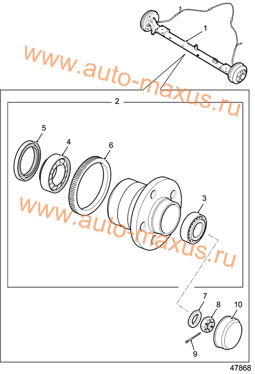 Задняя ступица с ABS для LDV Maxus, LD 100