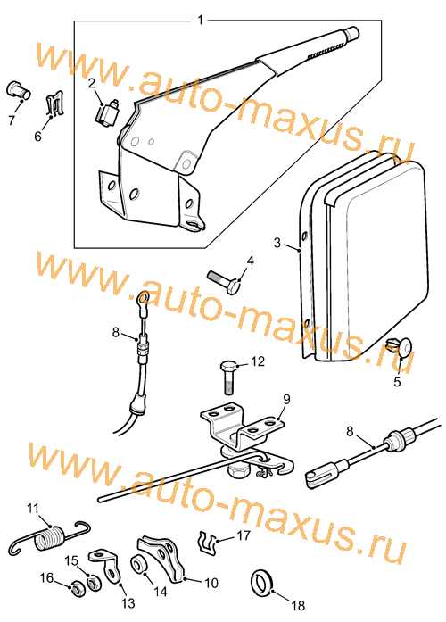 Стояночный тормоз - короткая колесная база для LDV Maxus, LD 100