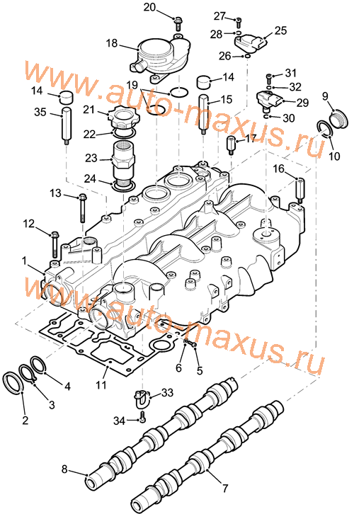 Распредвалы, клапанная крышка, датчики для LDV Maxus, LD 100