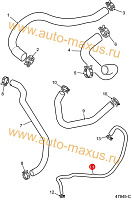 схема Водяной шланг термостат - расширительный бачок для LDV Maxus, LD 100