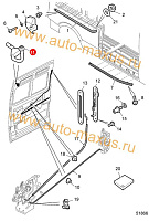 схема Верхний рычаг с роликом боковой двери (низкая крыша) для LDV Maxus, LD 100
