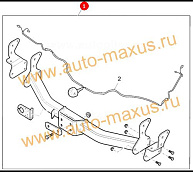 схема Прицепное буксирное устройство (фаркоп Максус) Thule-Brink 478100 в сборе для LDV Maxus, LD 100