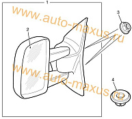 схема Накладки треугольные для боковых зеркал комплект для LDV Maxus, LD 100