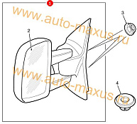 схема Боковое зеркало в сборе правое рестайлинг для LDV Maxus, LD 100