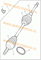 Привод правый, ШРУС, подвесной подшибник для LDV Maxus, LD 100
